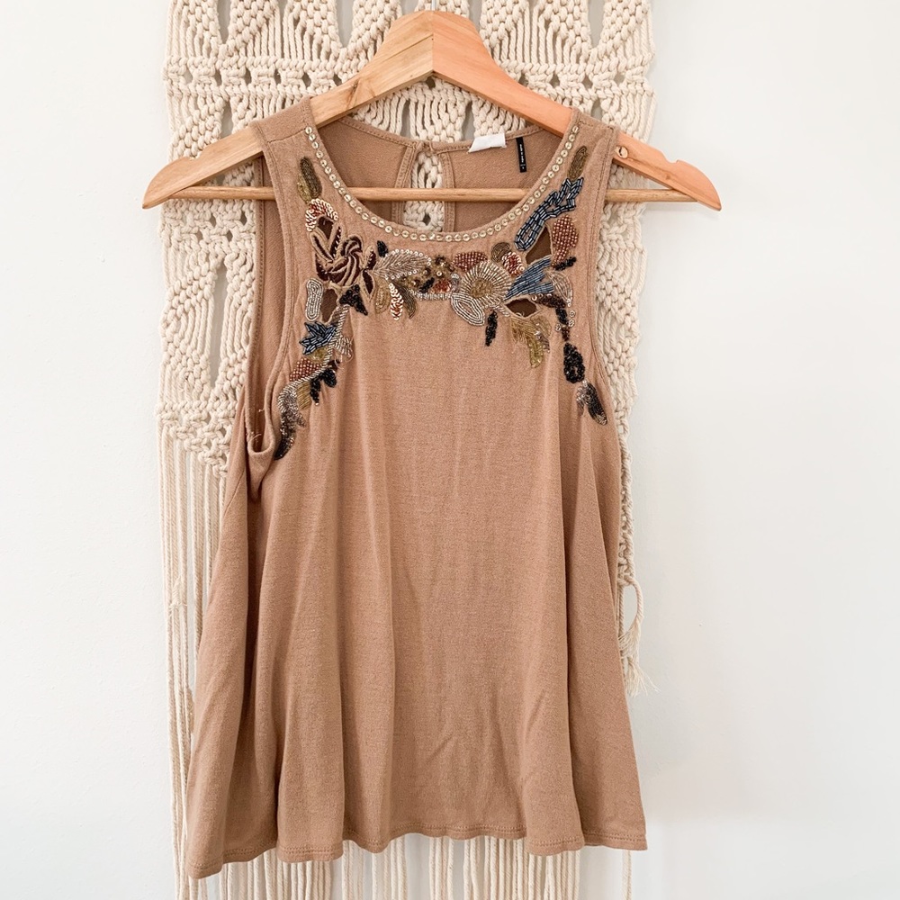 Anthropologie sequin petal top